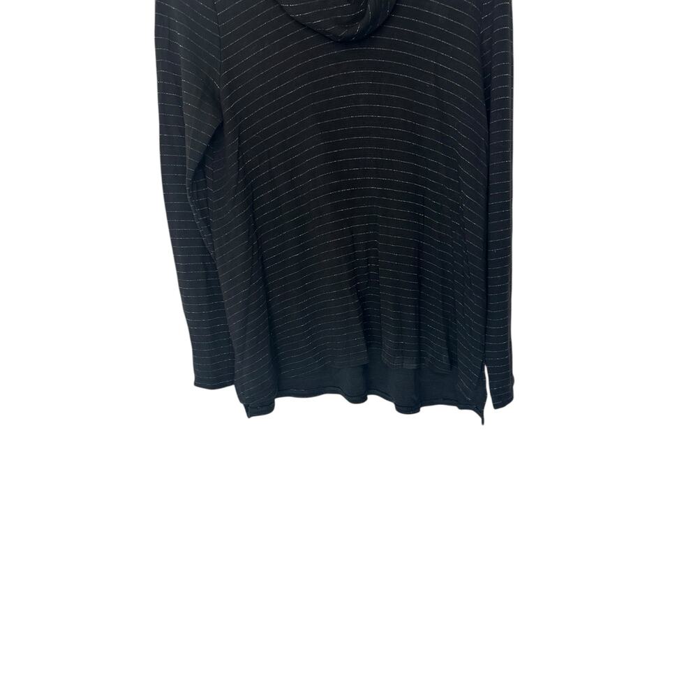 J. Jill Wearever Collection Shirt Cowl Neck Long Sleeve Black Striped Small - Picture 4 of 11